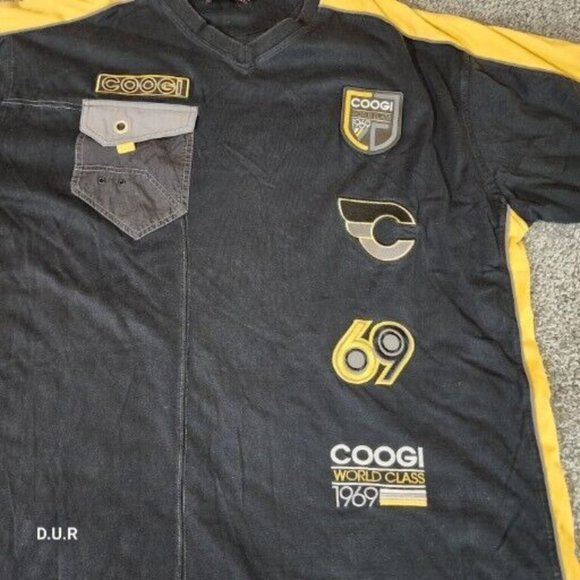 Vintage Coogi World Outfit Shirt XXXL Shorts 36W Black Gold Y2K Hip Hop Athletic - Picture 3 of 14